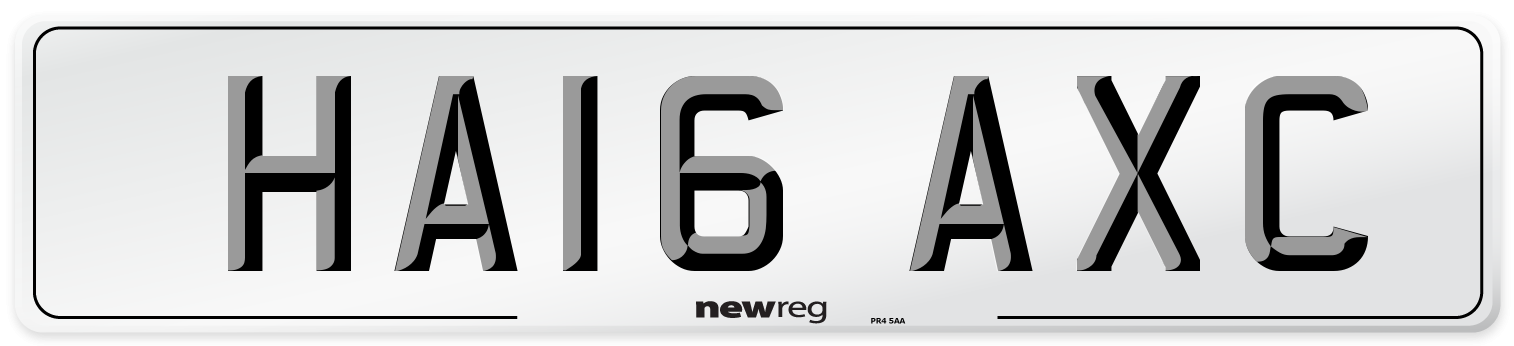 HA16 AXC Number Plate from New Reg